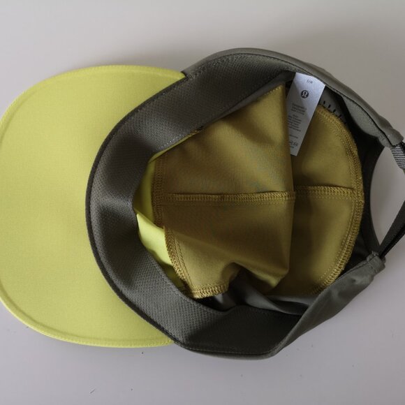 NWT LULULEMON SEAWHEEZE Yellow Grey Green 3 Tone Ultra LTWT Run Kit Hat S/M - Picture 6 of 9